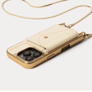 Bandolier Cream and Gold Crossbody Phone Case